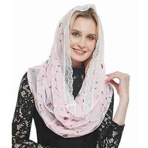 Orthodox Veil Head Covering With Embroidered Flowers Catholic Chapel Mantilla🦛